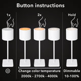 TouchDim wiederaufladbare LED-Tischlampe – Dimmbar durch Berührung – Innen und Außen – Weiß