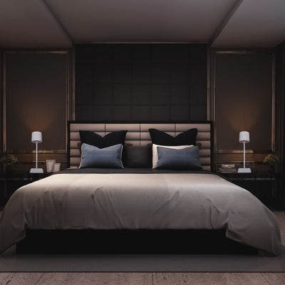 Lampe de table LED rechargeable 175 lumens - Intensité réglable par touche tactile - 3 couleurs de lumière - IP54 - Batterie 10 heures - Blanche