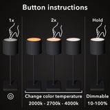 TouchDim wiederaufladbare LED-Tischlampe – Dimmbar durch Berührung – Innen und Außen – Schwarz