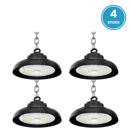 4× UFO LED high bay 100W koelwit 4000K - 4 stuks