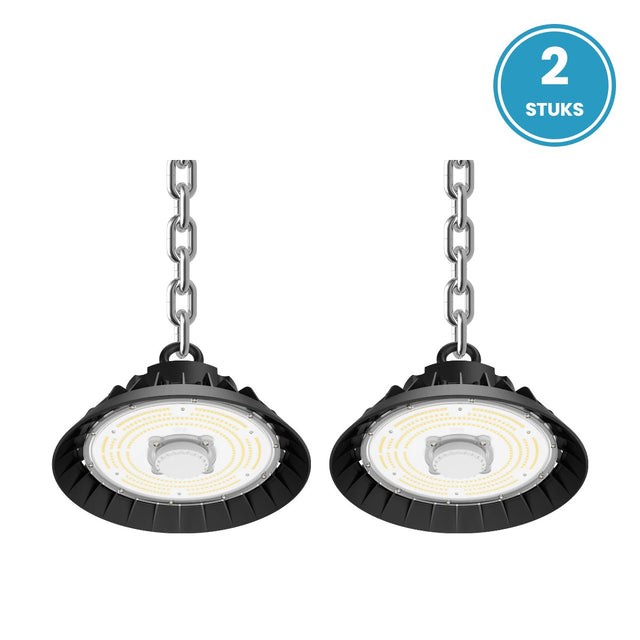 2× UFO LED high bay 200W warmwit 3000K - 2 stuks