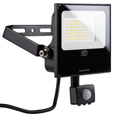 30-W-LED-Flutlicht mit Sensor – 4100 Lumen – Kaltweiß (4000 K) – PIR-Bewegungsmelder – Schutzart IP65 – Schwarz