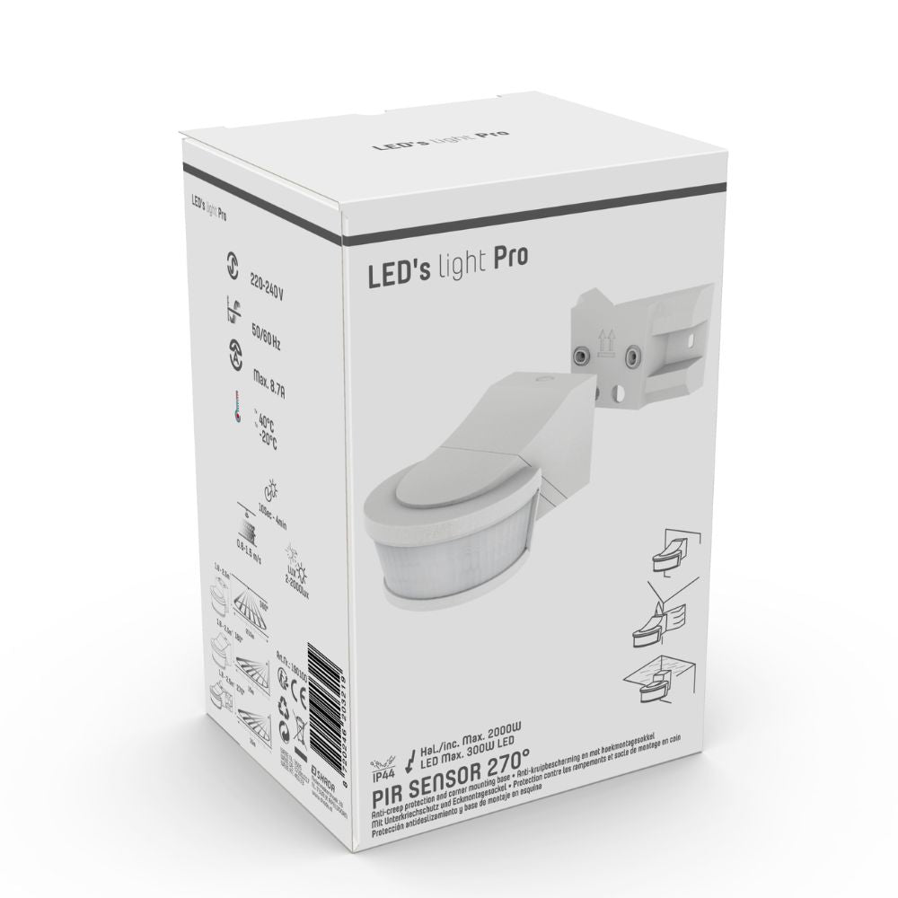 LED Light Pro Bewegungsmelder mit Eckprofil – Universal – 12 Meter Reichweite – Weiß