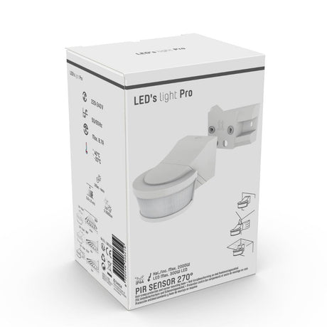 Sensor de movimiento LED's Light Pro con perfil angular - Universal - alcance de 12 metros - blanco