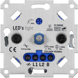 Universal LED rotary dimmer up to 250 watts - Suitable for all dimmable lamps - 2 wires