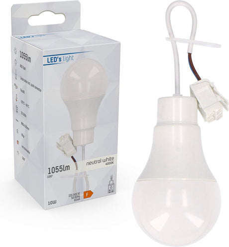 Bewegliche E27-Fassung mit LED-Lampe – Besonders helles Licht – 1055 Lumen – Lampenfassung