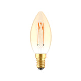 LED-Kerzenlampe E14, dimmbar, Gold 1800K – Glühlampen-Design – Klarglas