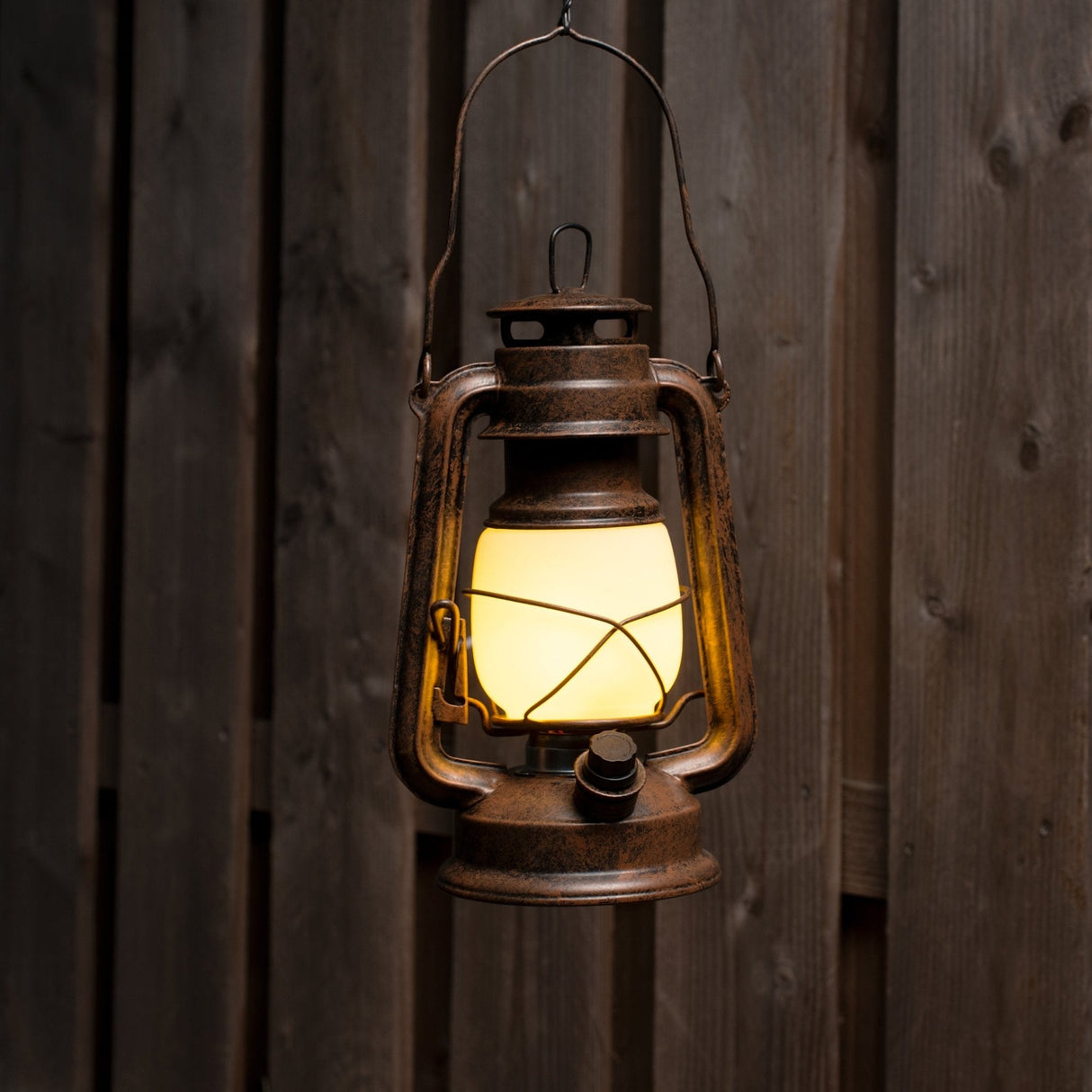 Vintage LED Olielamp op batterijen - Dimbaar - Draadloos - 24 cm - Koper