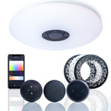 VoiceControl LED Ceiling Light 50 cm with Google Nest &amp; Amazon Echo Dot Holder - Controllable with App