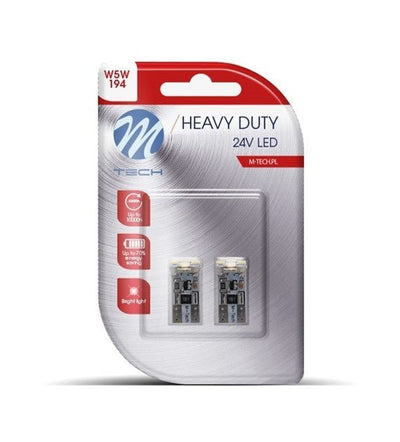W5W autolamp 2 stuks, LED T10 wit, 0.96 Watt, CAN-BUS 24V DC