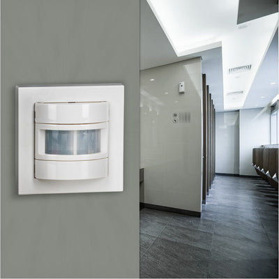 Interruttore da parete con sensore di movimento - 55 x 55 mm da incasso - Compatibile con LED - Bianco