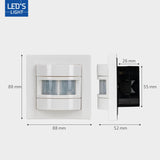 Wandschalter mit Bewegungsmelder – 55 x 55 mm Unterputzmontage – LED-kompatibel – Weiß