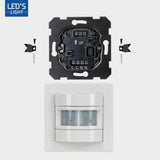 Wandschalter mit Bewegungsmelder – 55 x 55 mm Unterputzmontage – LED-kompatibel – Weiß