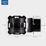 Wandschakelaar met Bewegingssensor - Inbouw 55x55mm - 180° Detectie - Max 500W - Zwart