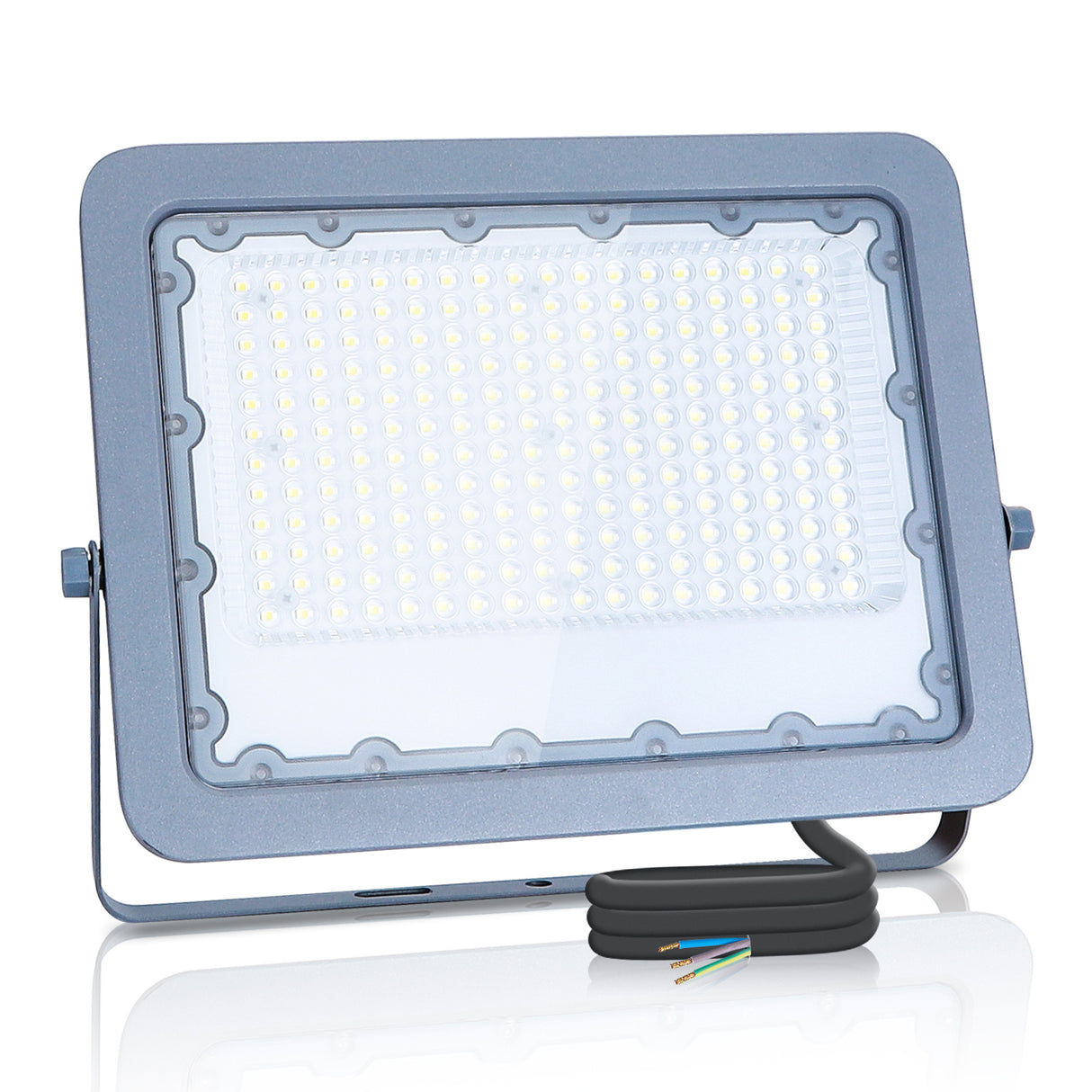 Outdoor lamp grey | LED construction lamp 100W=900W spotlight | cool white 4000K - 90° light angle | waterproof IP65