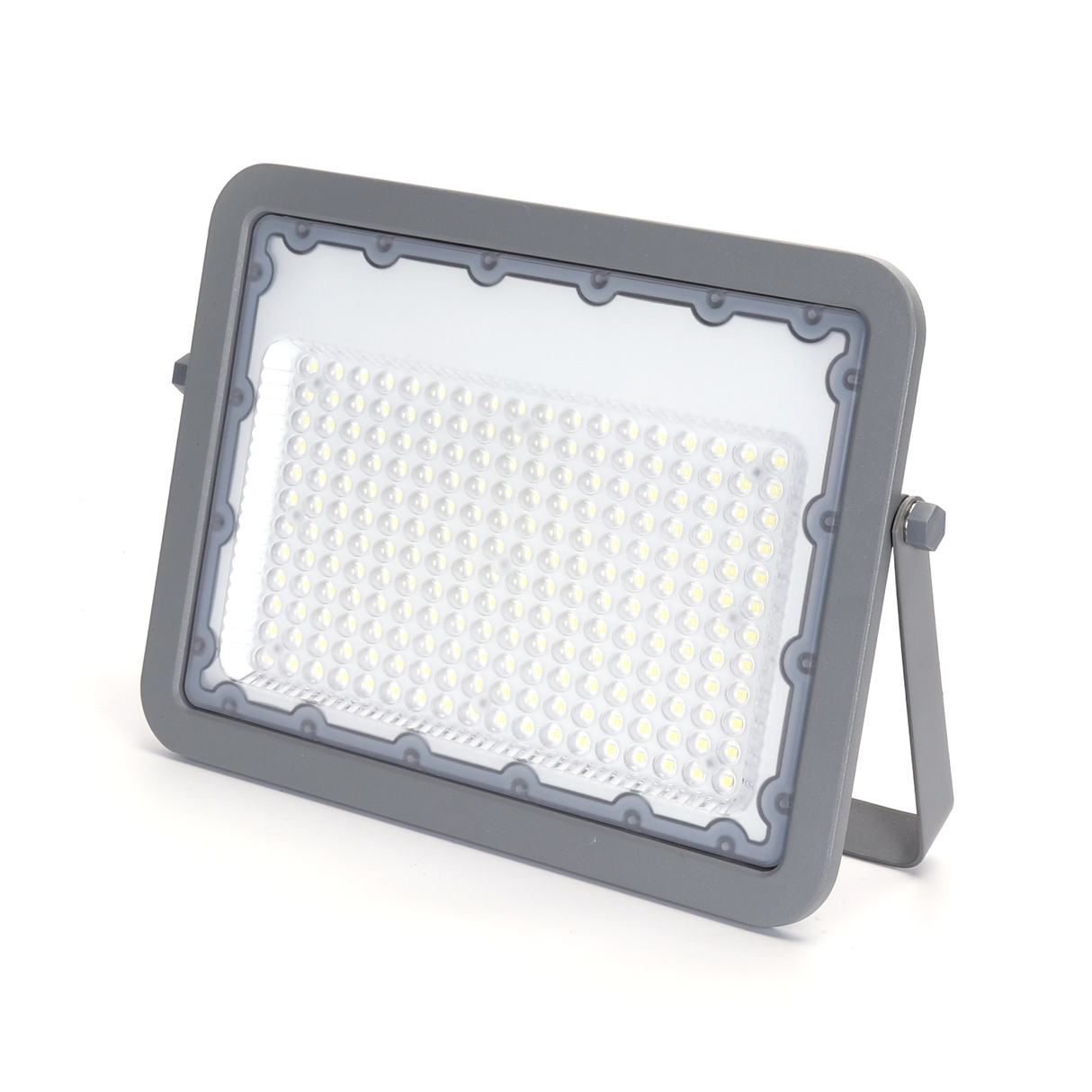 Außenleuchte grau | LED-Bauleuchte 100W=900W Strahler | Kaltweiß 4000K - 90° Lichtwinkel | wasserdicht IP65