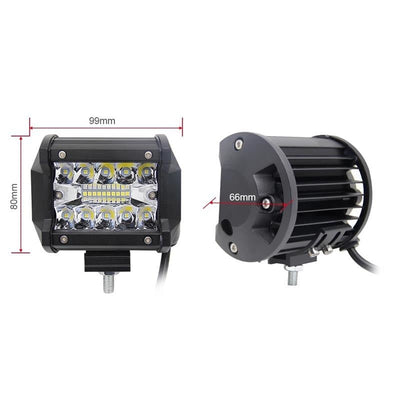 Lampe de travail haute puissance | projecteur LED 20x3=60 W | projecteur 6000 K IP67 | 10 - 30 volts - LEDPLANET.NL