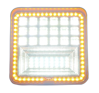 Werklicht + knipperlicht vierkant, LED verstraler 42x3=126W, 10-60 Volt