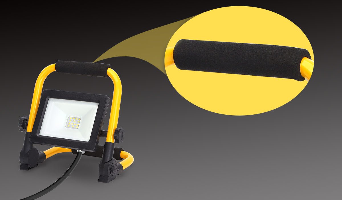 Werklicht op standaard | LED 10W=90W bouwlamp - 900 Lumen | stekker 180cm | daglichtwit 6500K - IP44 - LEDPLANET.NL