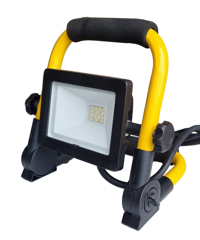 Werklicht op standaard | LED 10W=90W bouwlamp - 900 Lumen | stekker 180cm | daglichtwit 6500K - IP44 - LEDPLANET.NL