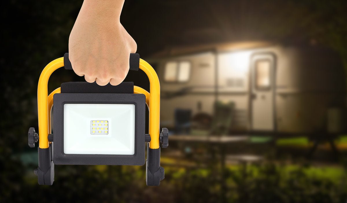 Werklicht op standaard | LED 10W=90W bouwlamp - 900 Lumen | stekker 180cm | daglichtwit 6500K - IP44 - LEDPLANET.NL