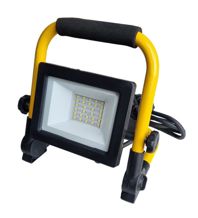 Werklicht op standaard, LED 20W=180W bouwlamp, 1800 Lumen, stekker 180cm, daglichtwit 6500K, IP44