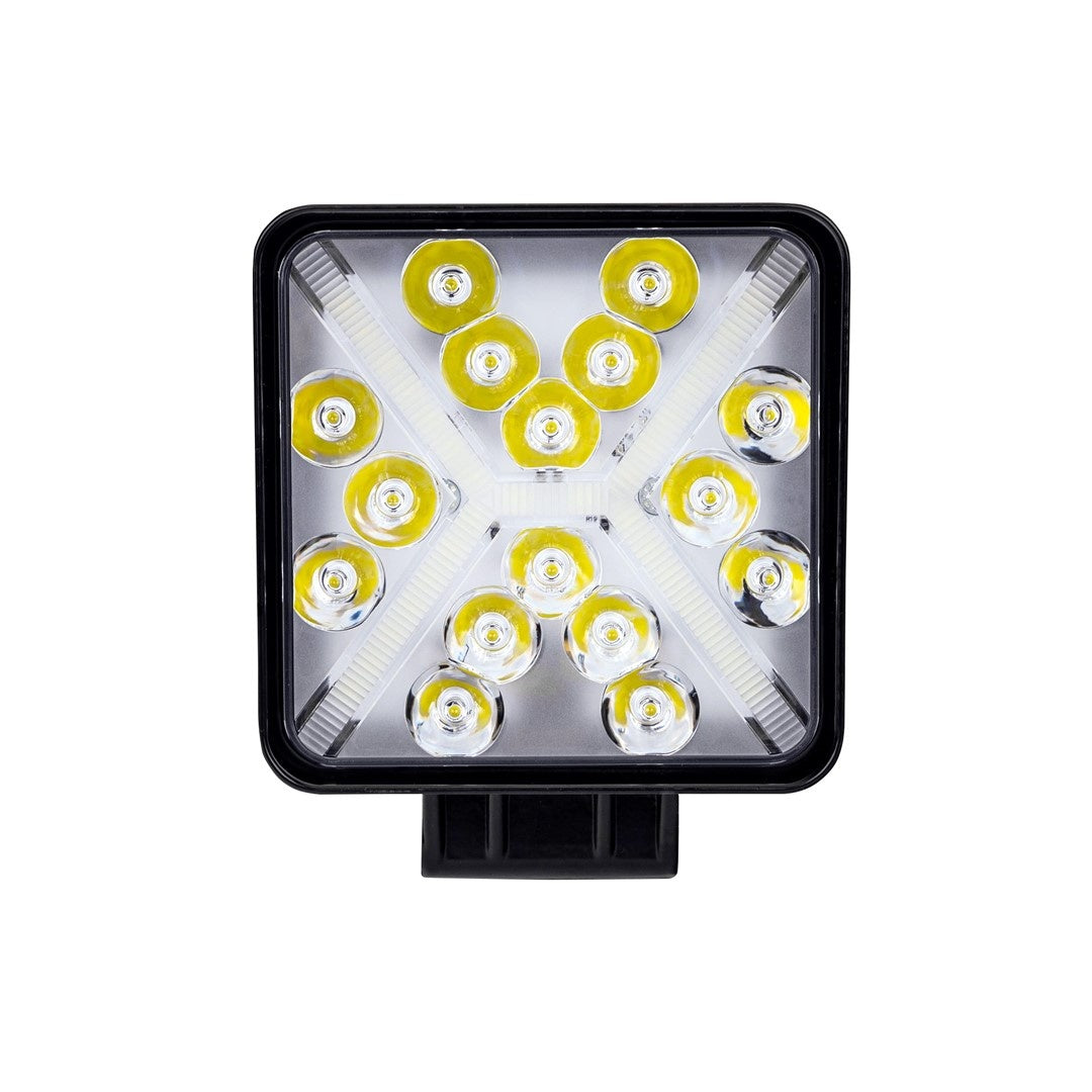 Strahler LED 46W - 108mm x 108mm x 47mm | Combo (Spot + Flood) – 12 V und 24 V DC | Tageslichtweiß 6500K | IP67